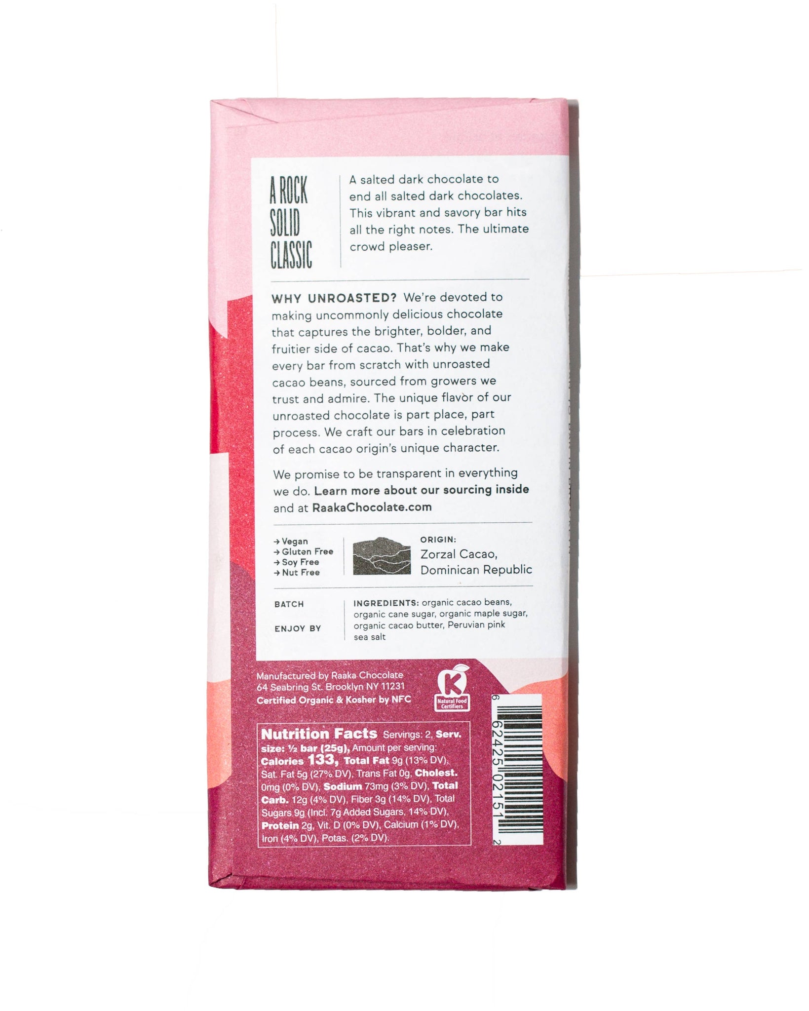 Raaka  Pink Sea Salt Chocolate Bar