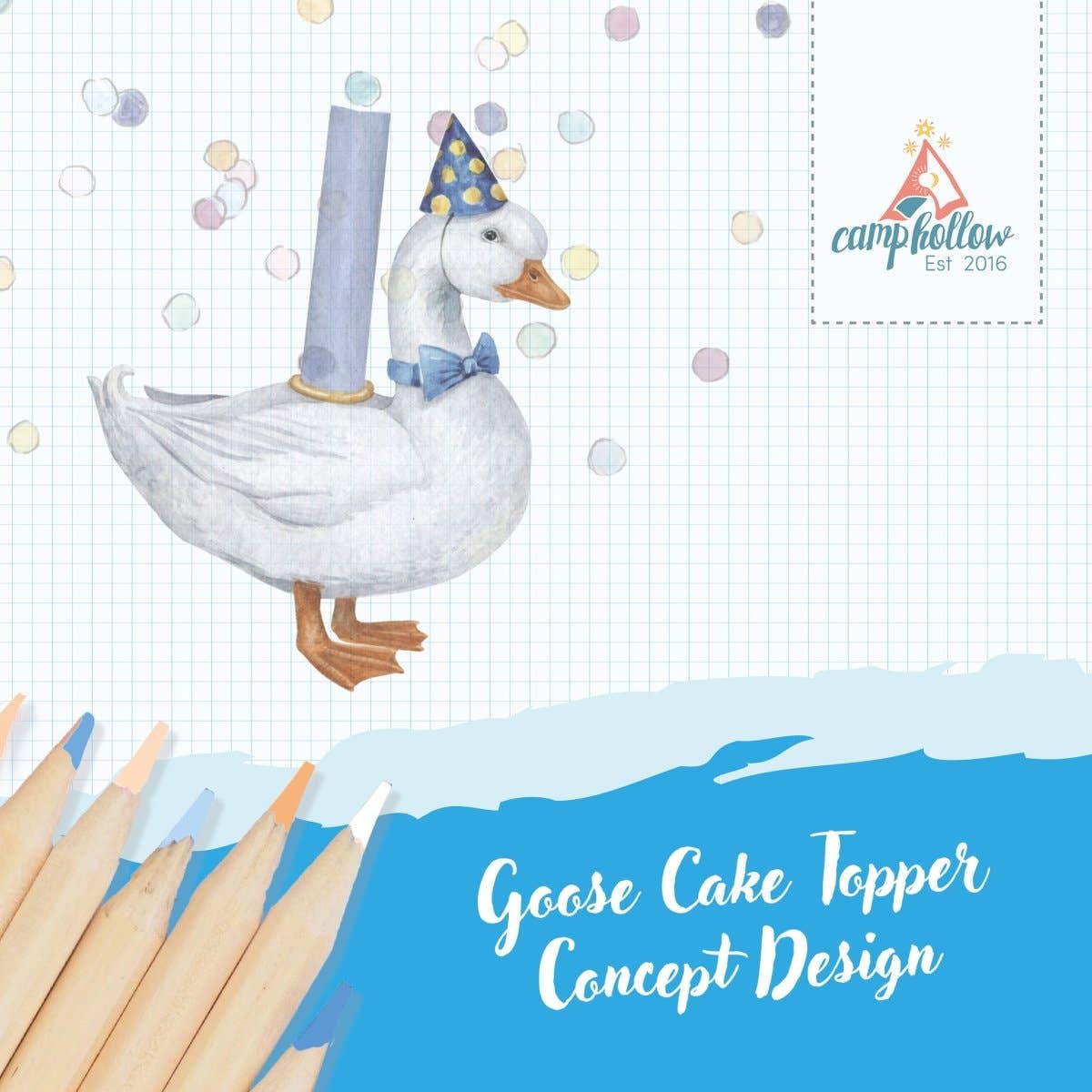 Back in stock! Blue Goose Cake Topper