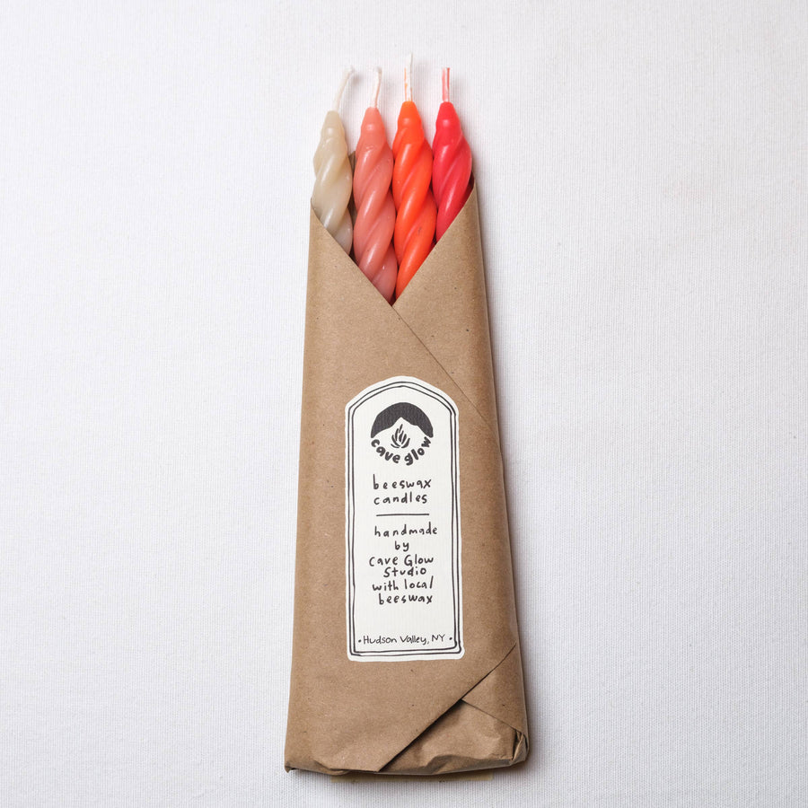 Preorder: Cave Glow Spiral Beeswax Candles - Set of 4
