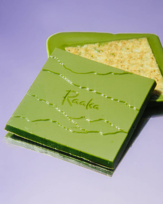 Raaka Matcha Dipped Waffle Cone White Chocolate Bar