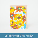 Bold Flower Birthday Letterpress Greeting Card by Egg Press: Paper tab
