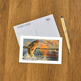 Fishing at Sunset Postcard