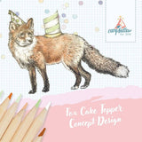 Red Fox Porcelain Cake Topper