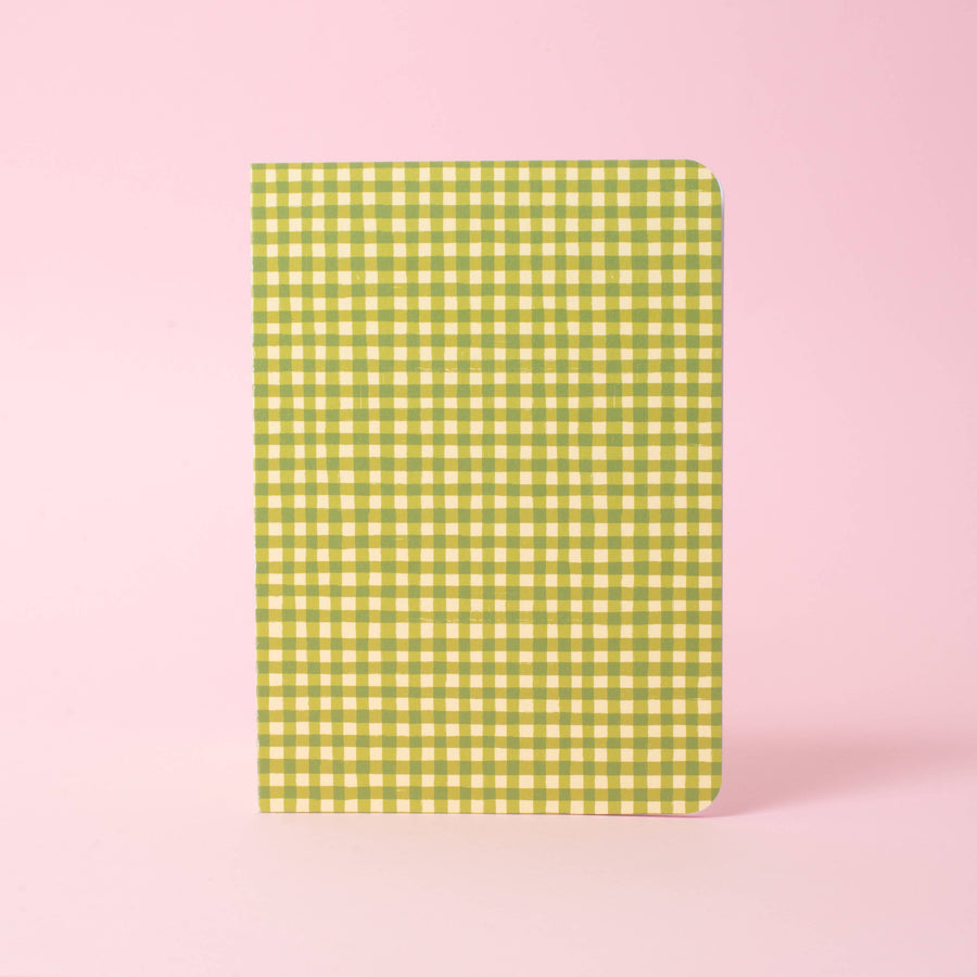 Green Gingham Blank Notebook from Egg Press