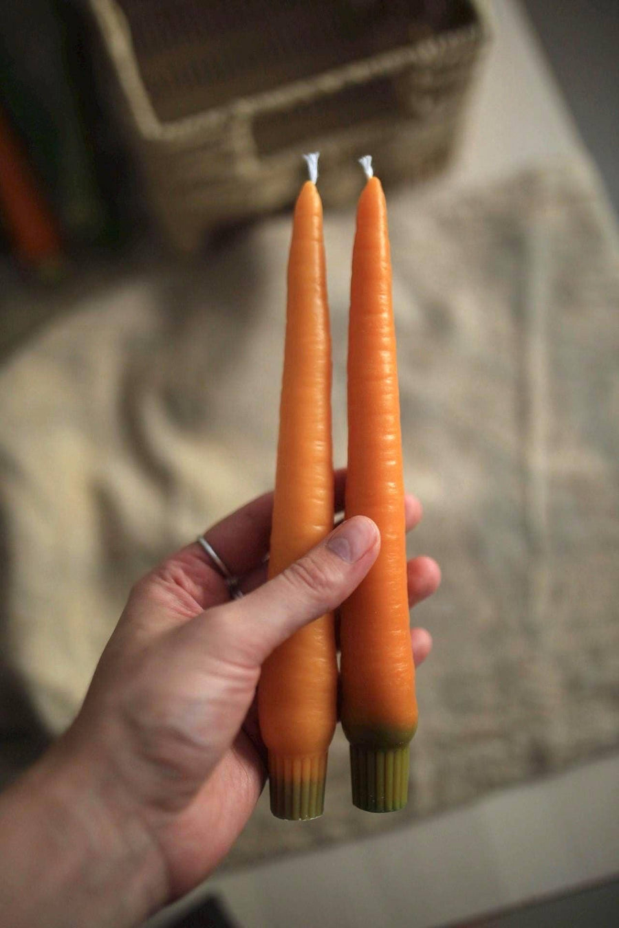 Carrot Beeswax Taper Candle