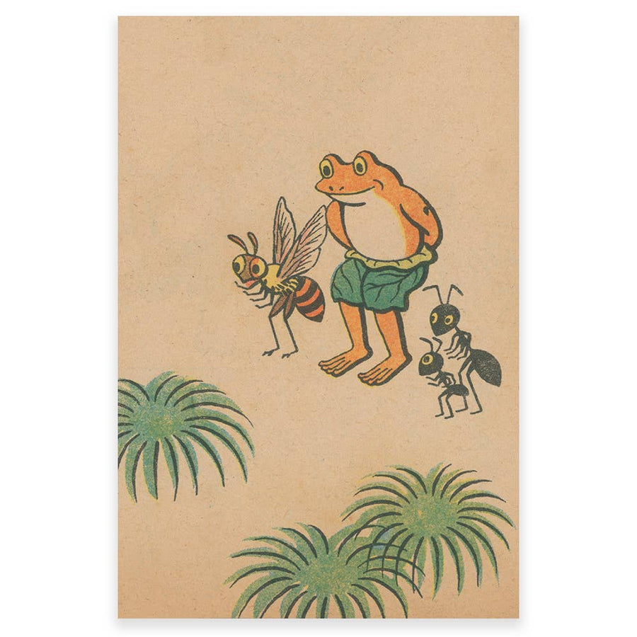 Orange Frog and Friends Greeting Card