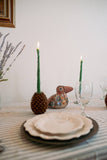 Asparagus Beeswax Candle Taper Pair