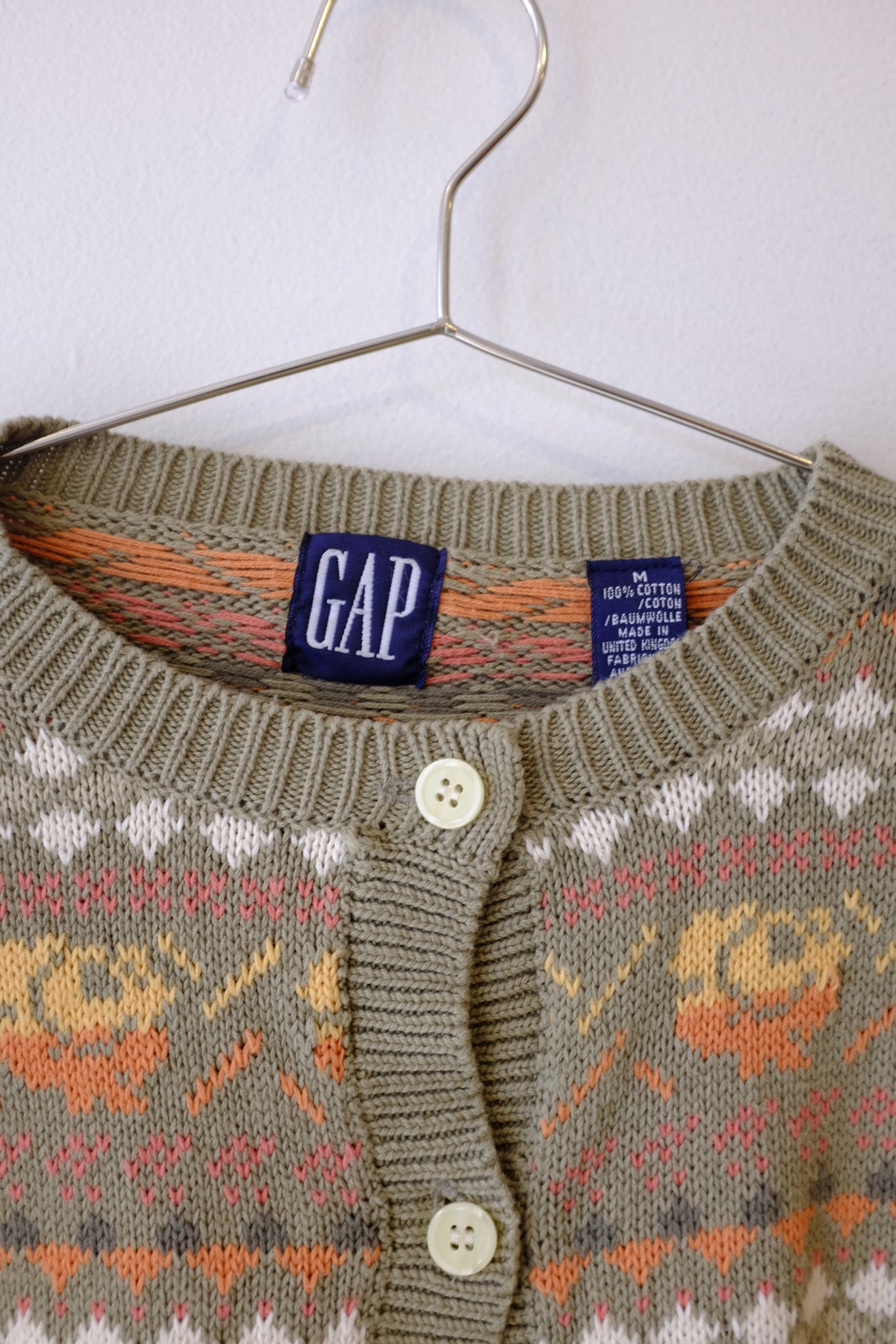 Nineties Gap Colorful Buttondown Chunky Knit Sweater