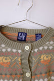 Nineties Gap Colorful Buttondown Chunky Knit Sweater
