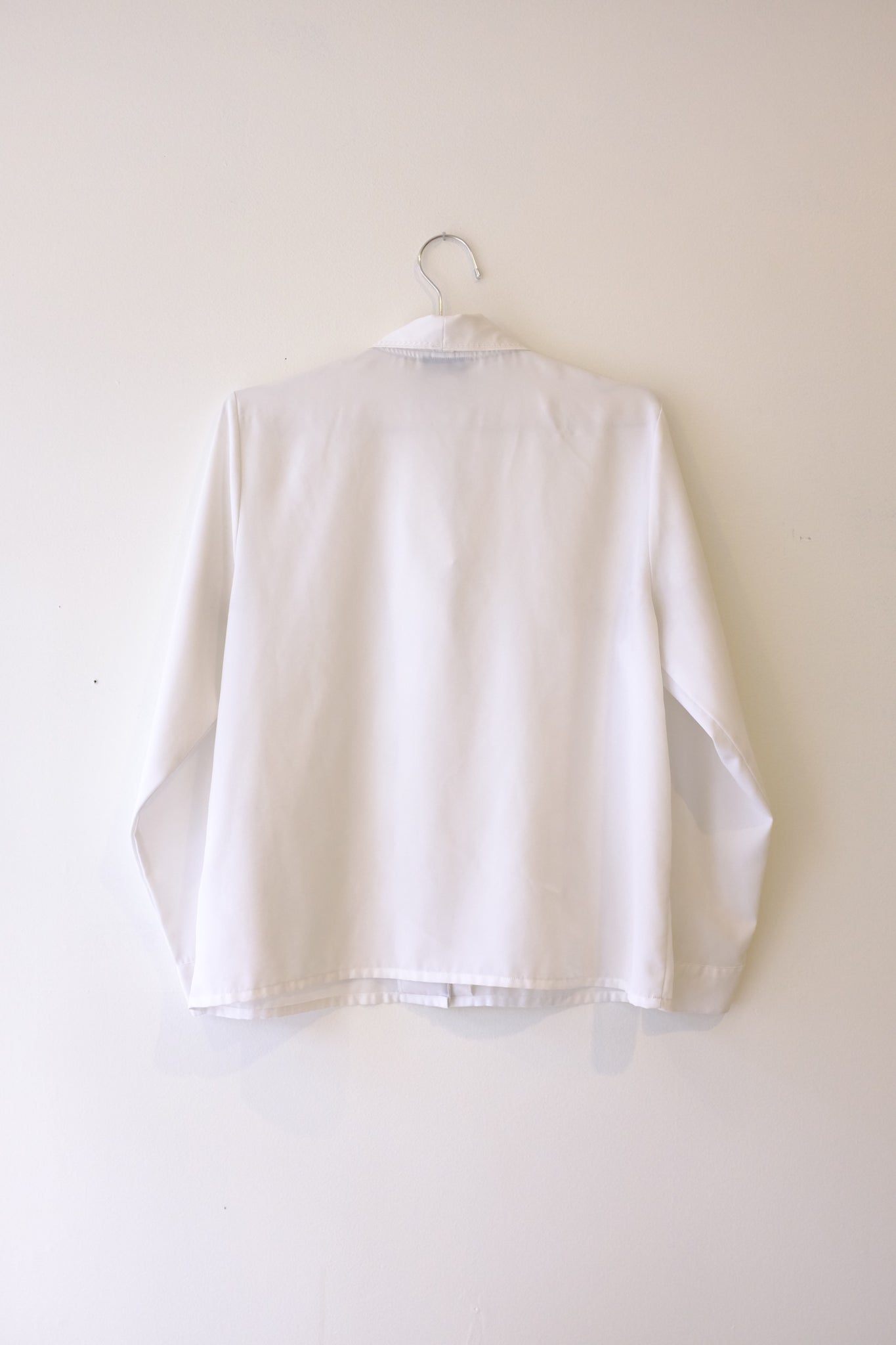 90's White Button Down Blouse with Embroidery Detail