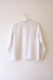 90's White Button Down Blouse with Embroidery Detail