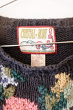 Vintage Floral Chunky Knit Sweater