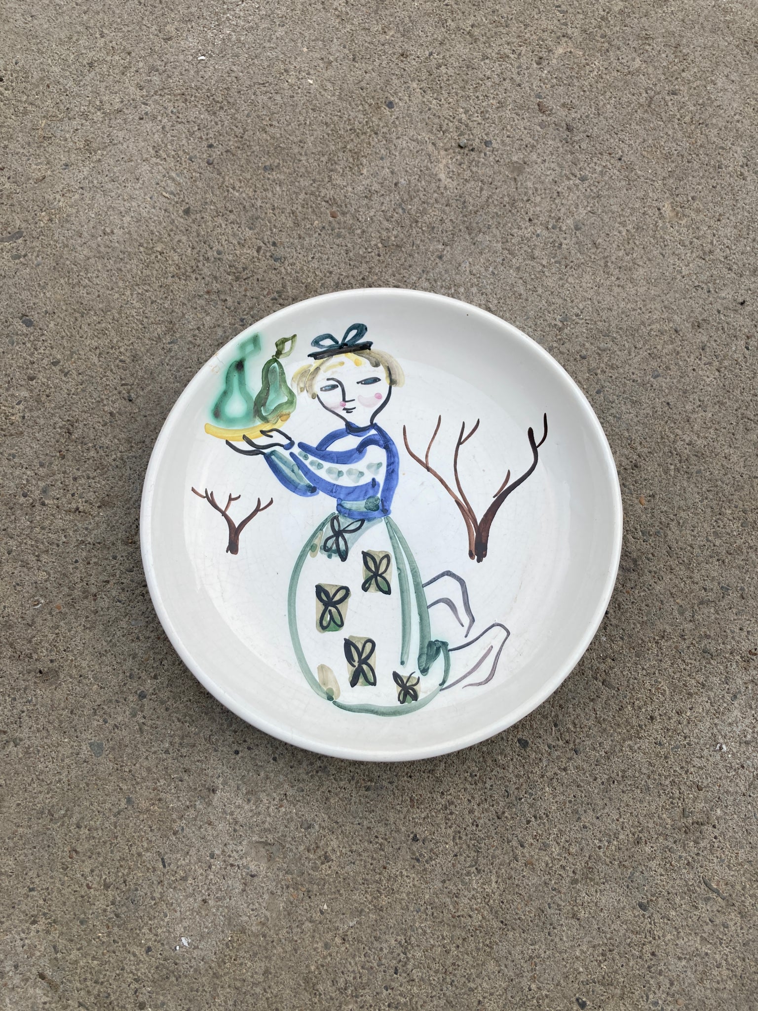 Vintage Hand-painted Plate