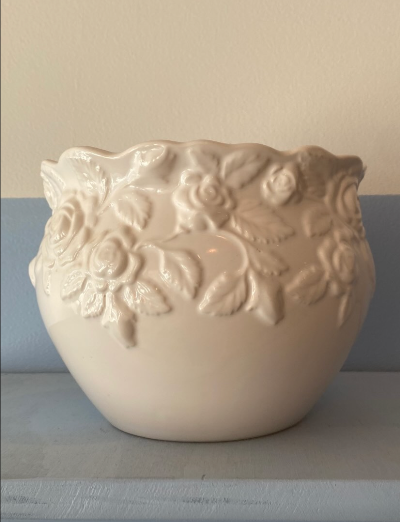 Large Ceramic Planted with Floral Detail