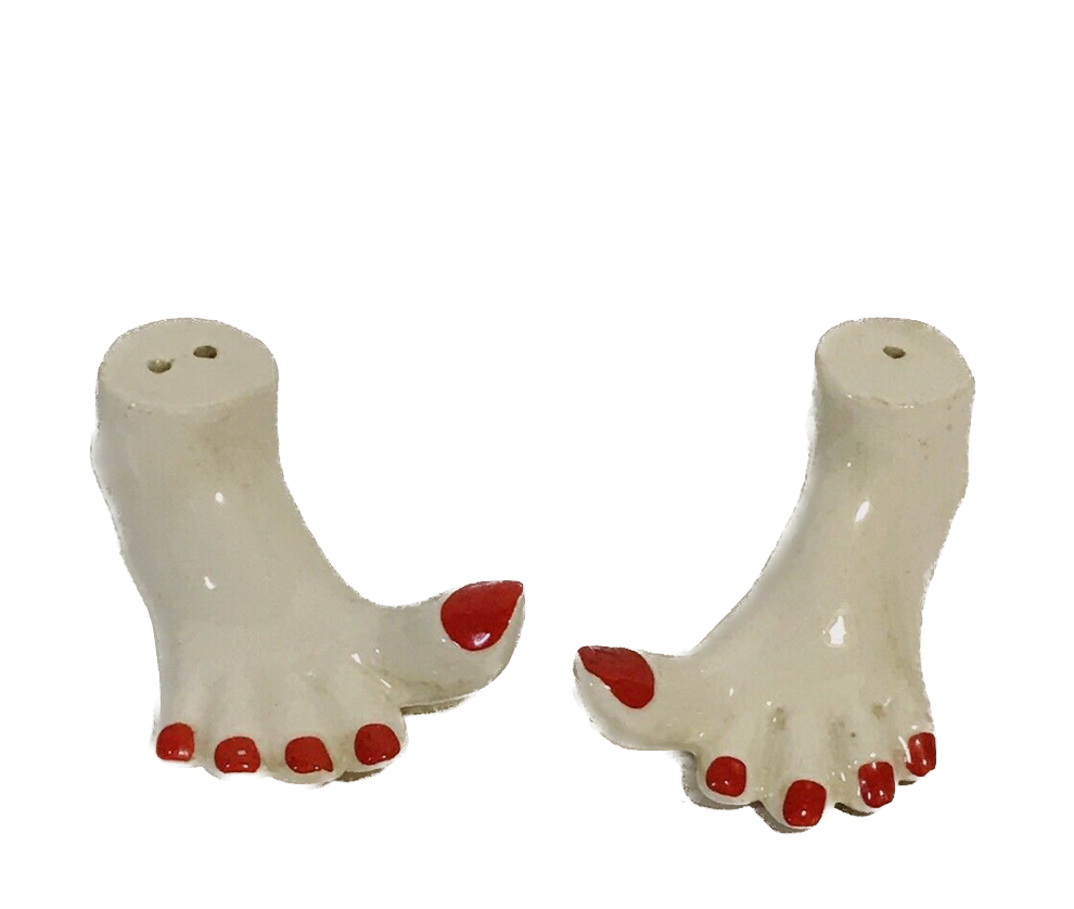 Vintage Bare Feet with Red Toenails salt and pepper shakers