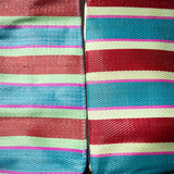 RECYCLED PLASTIC STRIPE BAG - Rectangle D15: Green x Red