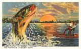 Fishing at Sunset Postcard