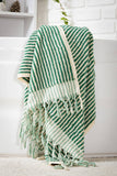 Green Striped Hand + Bath Towel Set