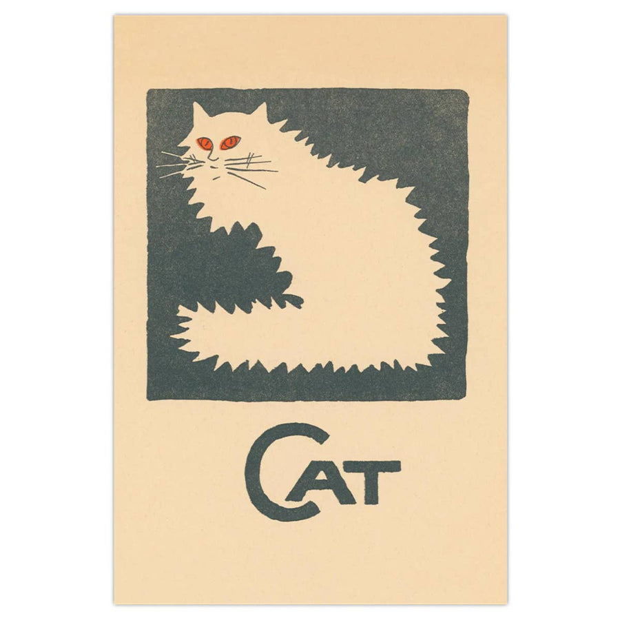 Postcard - vintage orange-eye cat illustration
