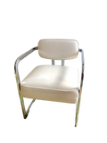Vintage Chrome and White Leather Chairs