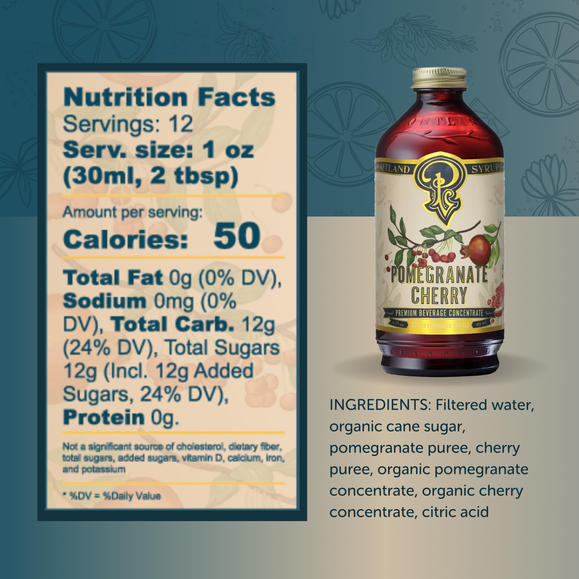 Portland Soda Syrups Pomegranate Cherry Syrup