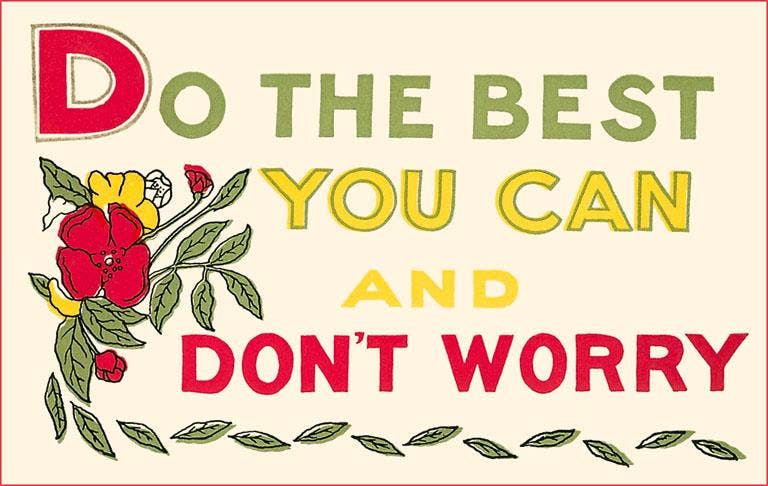 Do Your Best, Don't Worry Postcard
