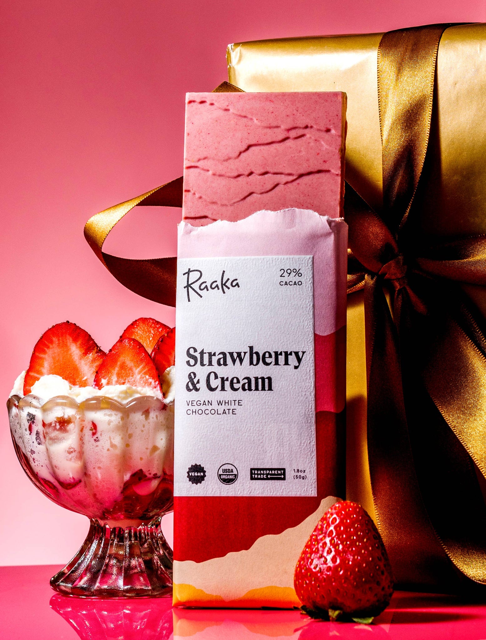 Raaka Strawberry & Cream White Chocolate Bar - Limited Batch