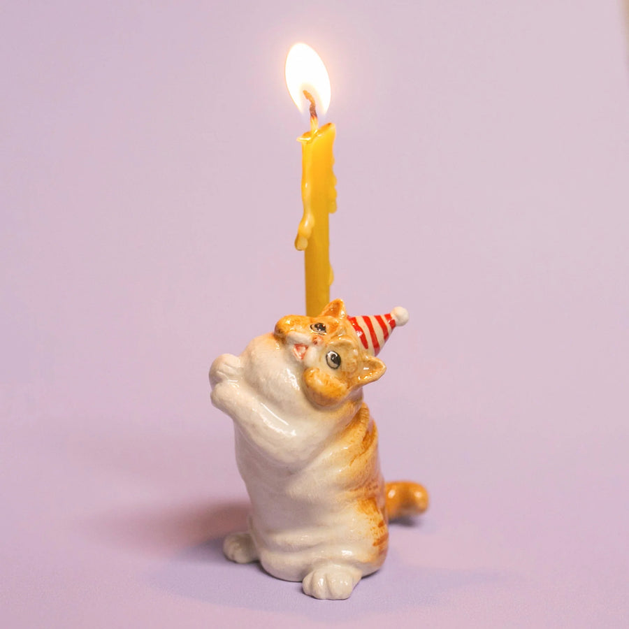 Exotic Shorthair Porcelain Cat Cake Topper