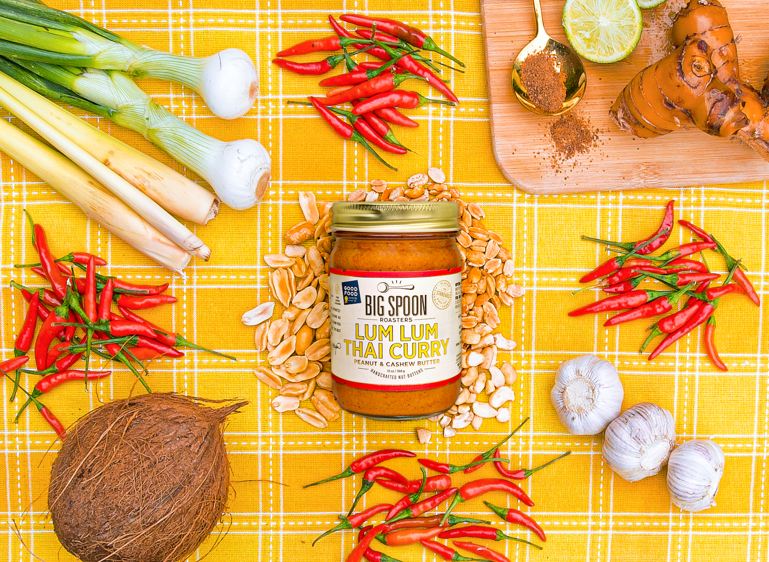 Lum Lum Thai Curry Peanut & Cashew Butter: 13oz Jar