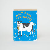 Holy Cow Congrats Letterpress Greeting Card by Egg Press: Paper tab