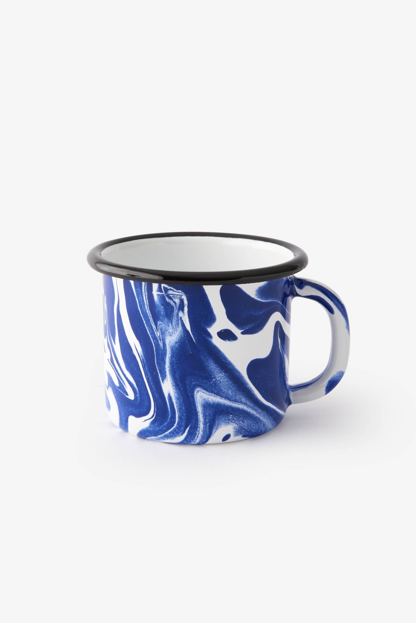 BORNN Swirl Enamelware Mug: Black or Blue Swirl (12 oz)